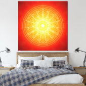 flower of life on sun mandala canvas afdruk (Insitu (Slaapkamer))