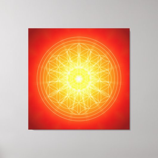 flower of life on sun mandala canvas afdruk (Voorkant)