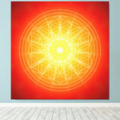 flower of life on sun mandala canvas afdruk (Insitu (Houten vloer))
