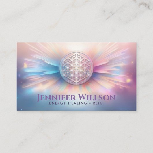 Flower of life Ornament - Kosmische energiestroom Visitekaartje (Voorkant)