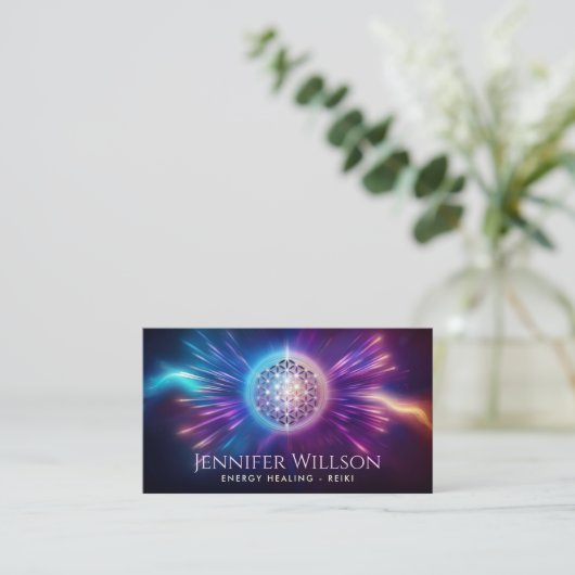Flower of life Ornament - Kosmische energiestroom Visitekaartje (Staand voorkant)