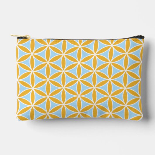 Flower of Life Pattern Sinaasappel Wit & Blauw Etui (Voorkant)