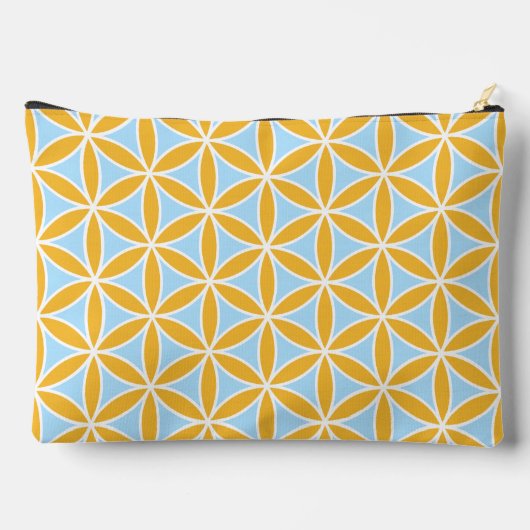 Flower of Life Pattern Sinaasappel Wit & Blauw Etui (Achterkant)