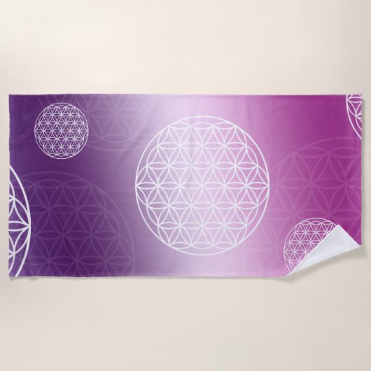 Flower of life purple strandlaken (Voorkant)