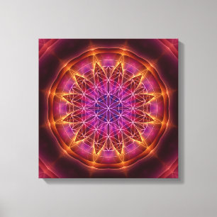 "Flower of Life", "Sacred Geometry", Mandala, verv Canvas Afdruk