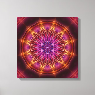 "Flower of Life", "Sacred Geometry", Mandala, verv Canvas Afdruk
