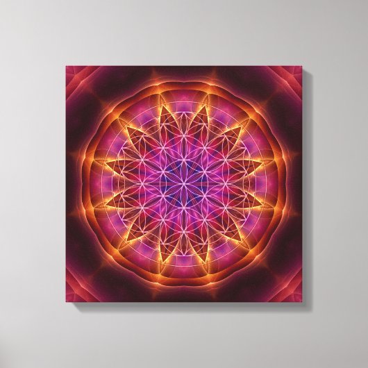 "Flower of Life", "Sacred Geometry", Mandala, verv Canvas Afdruk (Voorkant)