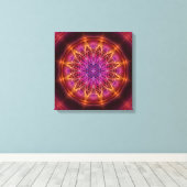 "Flower of Life", "Sacred Geometry", Mandala, verv Canvas Afdruk (Insitu (Houten vloer))