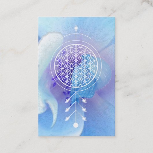 *~* Flower of Life Sacred Geometry Reiki Yoga Visitekaartje (Voorkant)