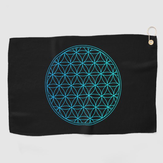 flower of life sacred geometry symbol ancient zen golfhanddoek (Horizontaal)