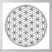 flower of life sacred geometry symbol ancient zen poster (Voorkant)