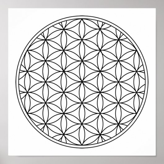 flower of life sacred geometry symbol ancient zen  poster (Voorkant)