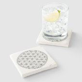 flower of life sacred geometry symbol ancient zen stenen onderzetter (Zijkant)