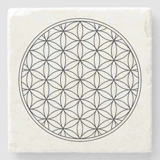 flower of life sacred geometry symbol ancient zen stenen onderzetter (Voorkant)