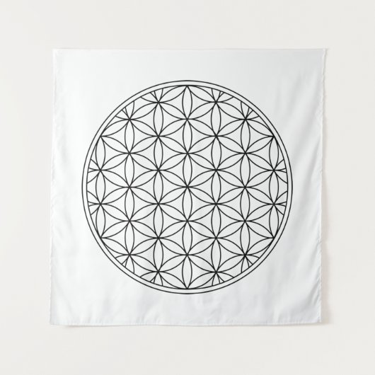flower of life sacred geometry symbol ancient zen wandkleed (Voorkant)