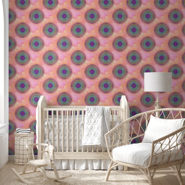Flower of Life - Seamless Pattern Art 6 Behang (Kinderen)