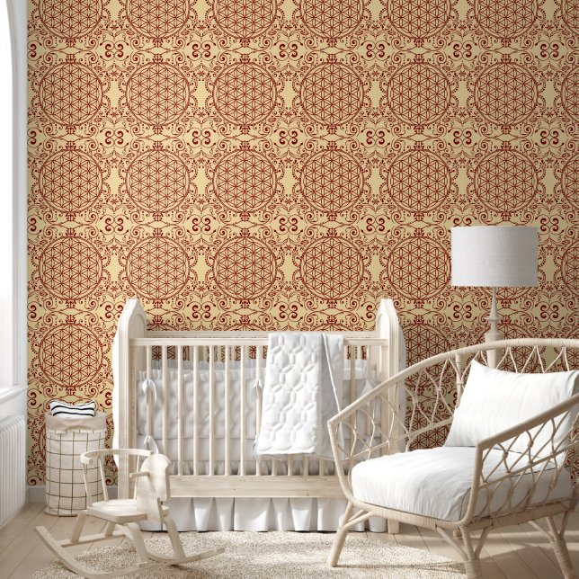 Flower of Life - Seamless Pattern Art 8 Behang (Kinderen)