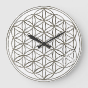 FLOWER OF LIFE - silver / Blume des Lebens Grote Klok