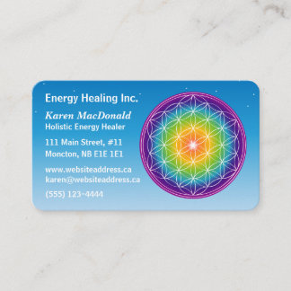 Flower of Life Sterrenhemel Afgeronde Biz Kaart Visitekaartje