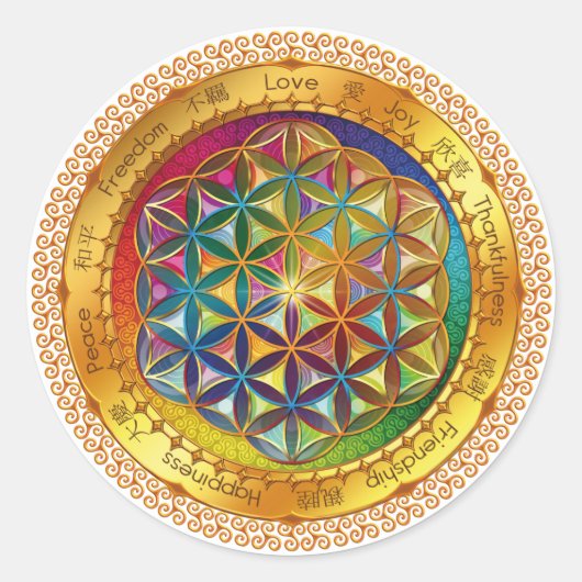 Flower of Life Sticker - ORIGINEEL ontwerp van Lil (Voorkant)