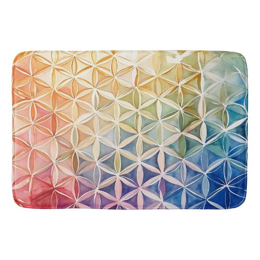 Flower of Life - Waterverf schilderij Badmat (Voorkant)