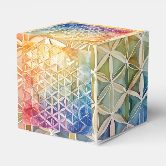 Flower of Life - Waterverf schilderij Bedankdoosjes (Achterkant)