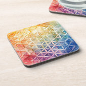 Flower of Life - Waterverf schilderij Bier Onderzetter (Linkerzijde)