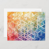 Flower of Life - Waterverf schilderij Briefkaart (Voorkant / Achterkant)