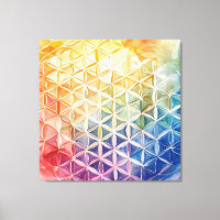 Flower of Life - Waterverf schilderij