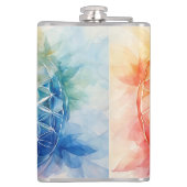 Flower of Life - Waterverf schilderij Heupfles (Achterkant)