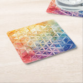 Flower of Life - Waterverf schilderij Kartonnen Onderzetters (Schuin)