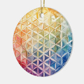 Flower of Life - Waterverf schilderij Keramisch Ornament (Links)