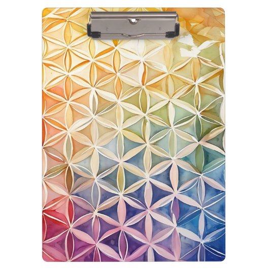 Flower of Life - Waterverf schilderij Klembord (Voorkant)