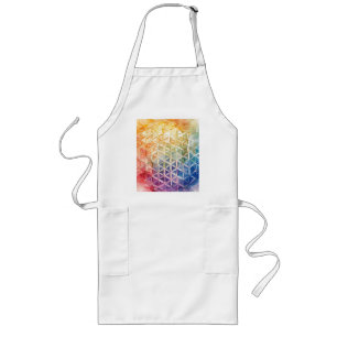 Flower of Life - Waterverf schilderij Lang Schort