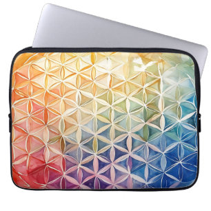 Flower of Life - Waterverf schilderij Laptop Sleeve