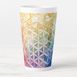 Flower of Life - Waterverf schilderij Latte Mok