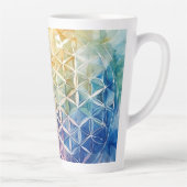 Flower of Life - Waterverf schilderij Latte Mok (Rechts)