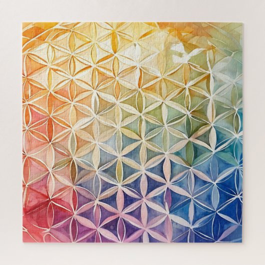 Flower of Life - Waterverf schilderij Legpuzzel (Verticaal)