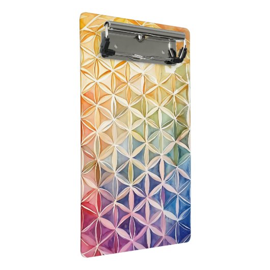 Flower of Life - Waterverf schilderij Mini Klembord (Schuin)