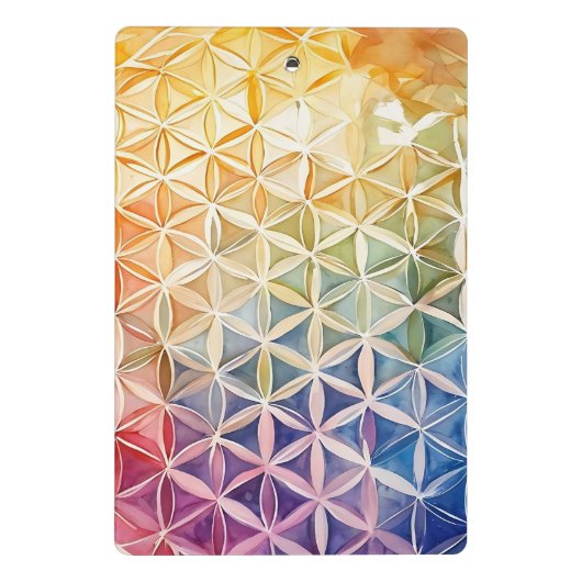 Flower of Life - Waterverf schilderij Mini Klembord (Achterkant)