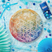 Flower of Life - Waterverf schilderij Papieren Bordje (Feest)