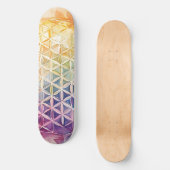 Flower of Life - Waterverf schilderij Persoonlijk Skateboard (Voorkant)
