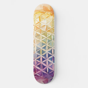 Flower of Life - Waterverf schilderij Persoonlijk Skateboard
