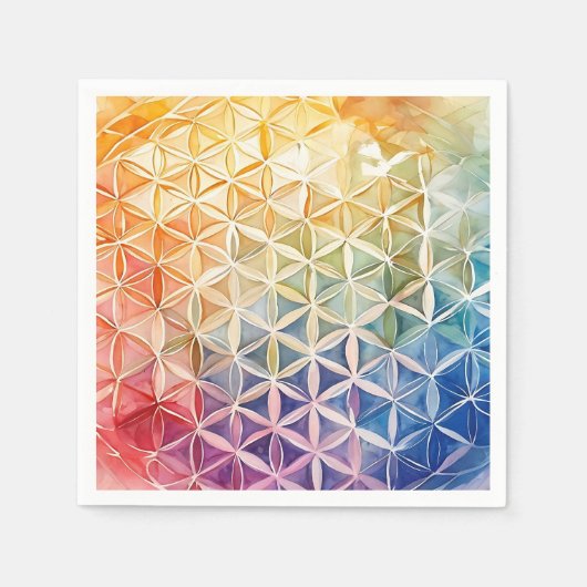Flower of Life - Waterverf schilderij Servet (Voorkant)