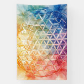Flower of Life - Waterverf schilderij Spandoek (Verticaal)