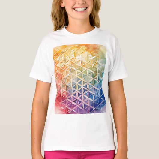 Flower of Life - Waterverf schilderij T-shirt (Voorkant)