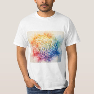 Flower of Life - Waterverf schilderij T-shirt