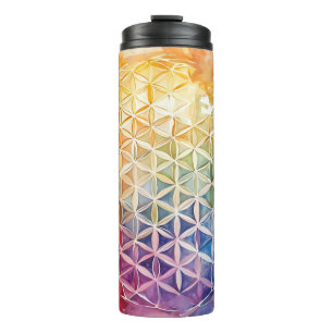 Flower of Life - Waterverf schilderij Thermosbeker