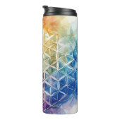 Flower of Life - Waterverf schilderij Thermosbeker (Geroteerd rechts)