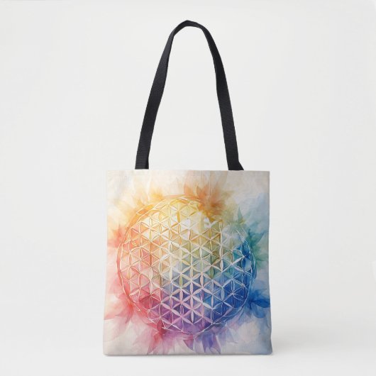 Flower of Life - Waterverf schilderij Tote Bag (Voorkant)